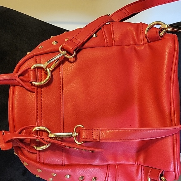 Bebe Red Studded Backpack - Picture 10 of 13
